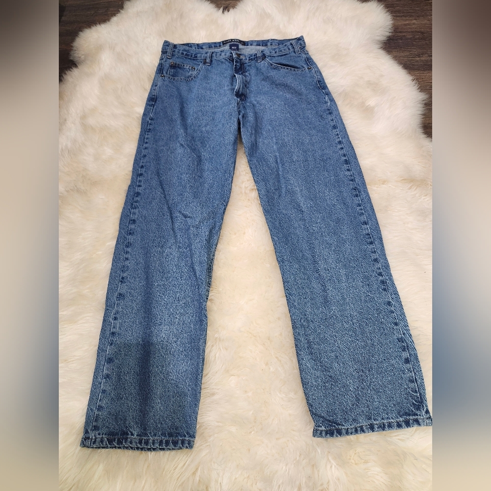 Real Ranch Classic Blue Denim Jeans Mens Size 36 X 32